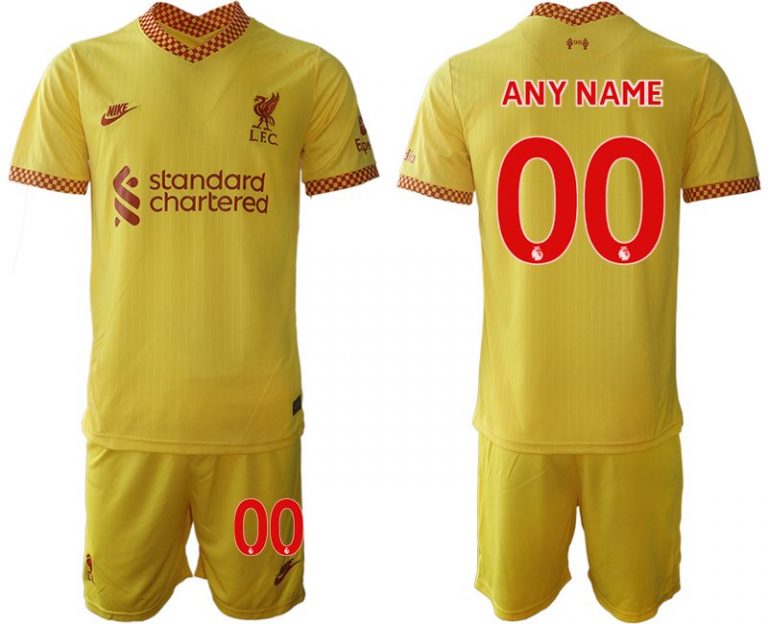 Personalisierbar Trikotsatz Liverpool FC Stadium Ausweichtrikot 2021/22 gelb-rot-1
