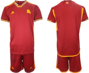 Herren Heimtrikot AS Roma 2023-24 Trikot Rot Trikotsatz Personalisierbar