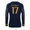 Herren Real Madrid 2023-24 Auswärtstrikot Langarm Fußballtrikots Lucas Vazquez 17