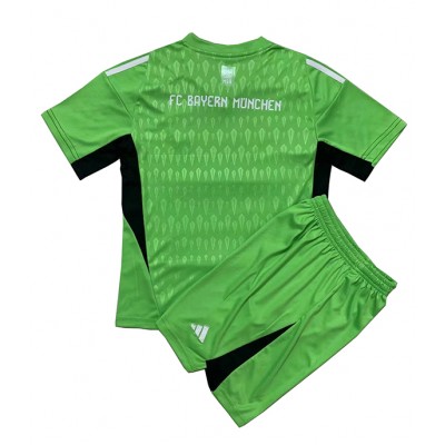 Kinder Fußball Trikot Bayern München 2023-24 Torwart Heimtrikotsatz in Grün-1
