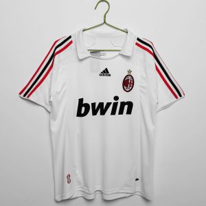 Herren AC Milan 2007/08 Kurzarm weiß schwarz Retro Fußballtrikots