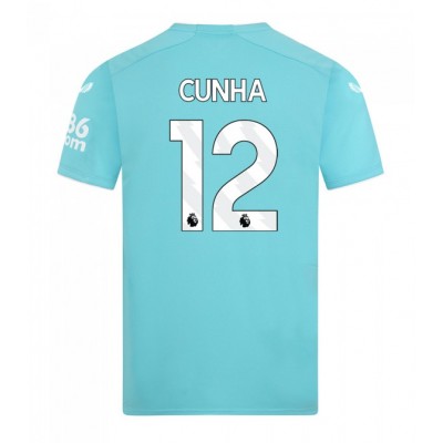 Herren Fußballtrikots Wolves 3rd trikot 2023-24 Kurzarm in hellblaue Matheus Cunha 12