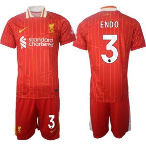 Herren Fußball trikotsatz Liverpool 2024-25 Heimtrikot Wataru Endo 3
