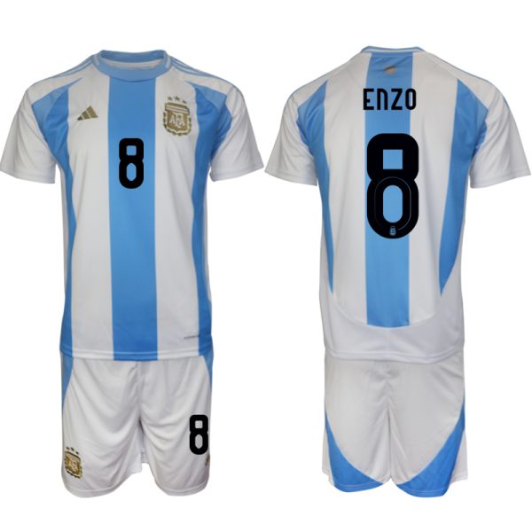 Günstige Argentinien Heimtrikot 2024-25 Fußball trikotsatz Enzo Fernandez 8
