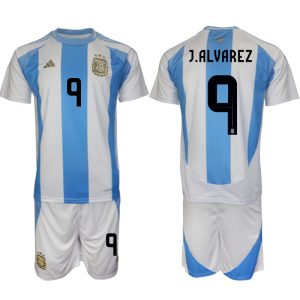 Günstige Argentinien Heimtrikot 2024-25 Fußball trikotsatz Julian Alvarez 9