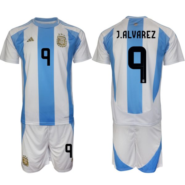 Günstige Argentinien Heimtrikot 2024-25 Fußball trikotsatz Julian Alvarez 9