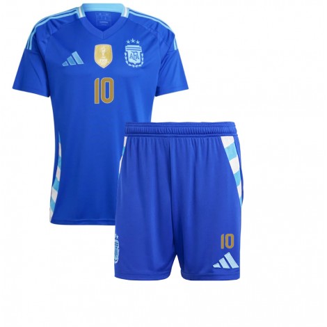 Günstige Kindertrikots Argentinien Auswärtstrikot Copa América 2024 Lionel Messi 10-1
